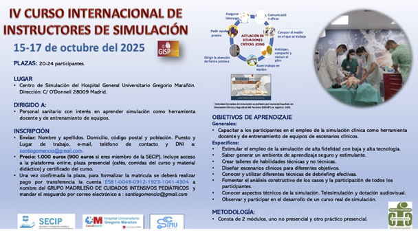 Cursos IV Curso de instructores de simulación médica avanzada internacional (GISP)